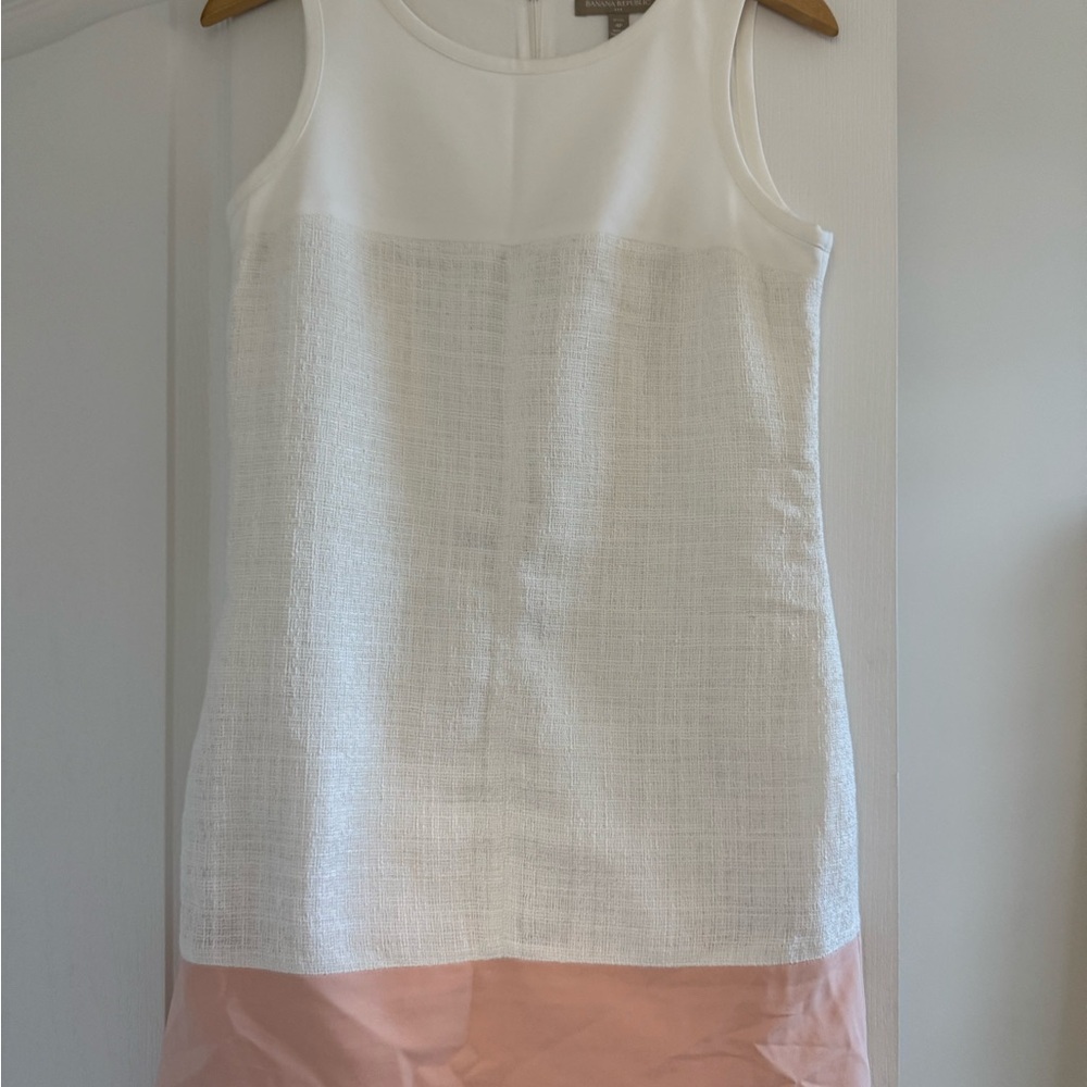 Banana Republic White and Peach Sleeveless Dress